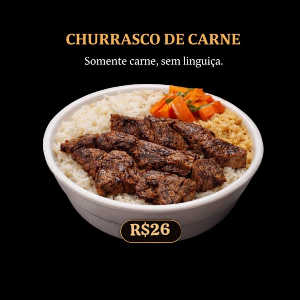 Marmitex Carne na Brasa R$26