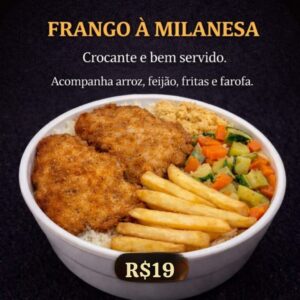 Marmitex Frango á Milanenesa R$19