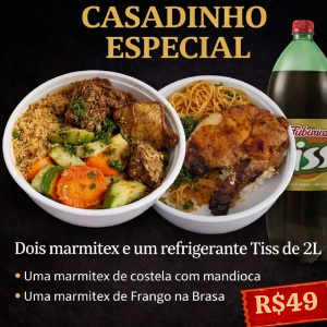 COMBO (2) MARMITEX  (FRANGO + COSTELA + REFRIGERANTE 2L) R$49
