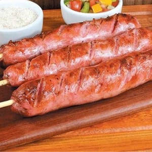 Espetinho linguiça apimentada R$ 7,00